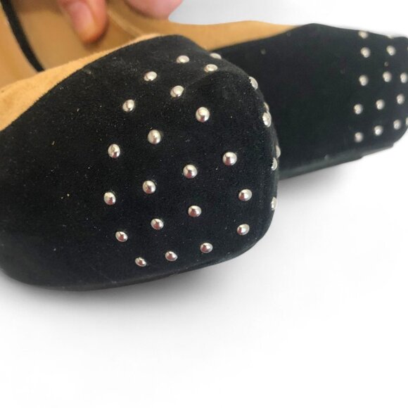 Penny Loves Kenny Women's Suede 5" Pumps Metallic Silver Studded Toe Size 7 New - Picture 5 of 15